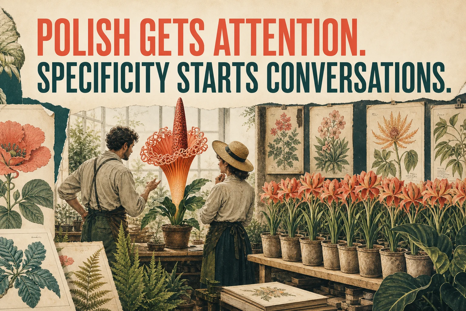 Polish gets attention while specificity starts conversations