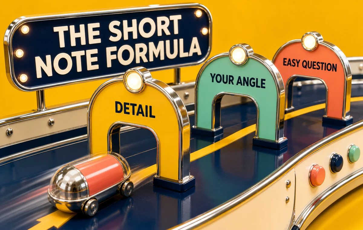 Build a short Bumble Note from one detail, one personal angle, and one easy question