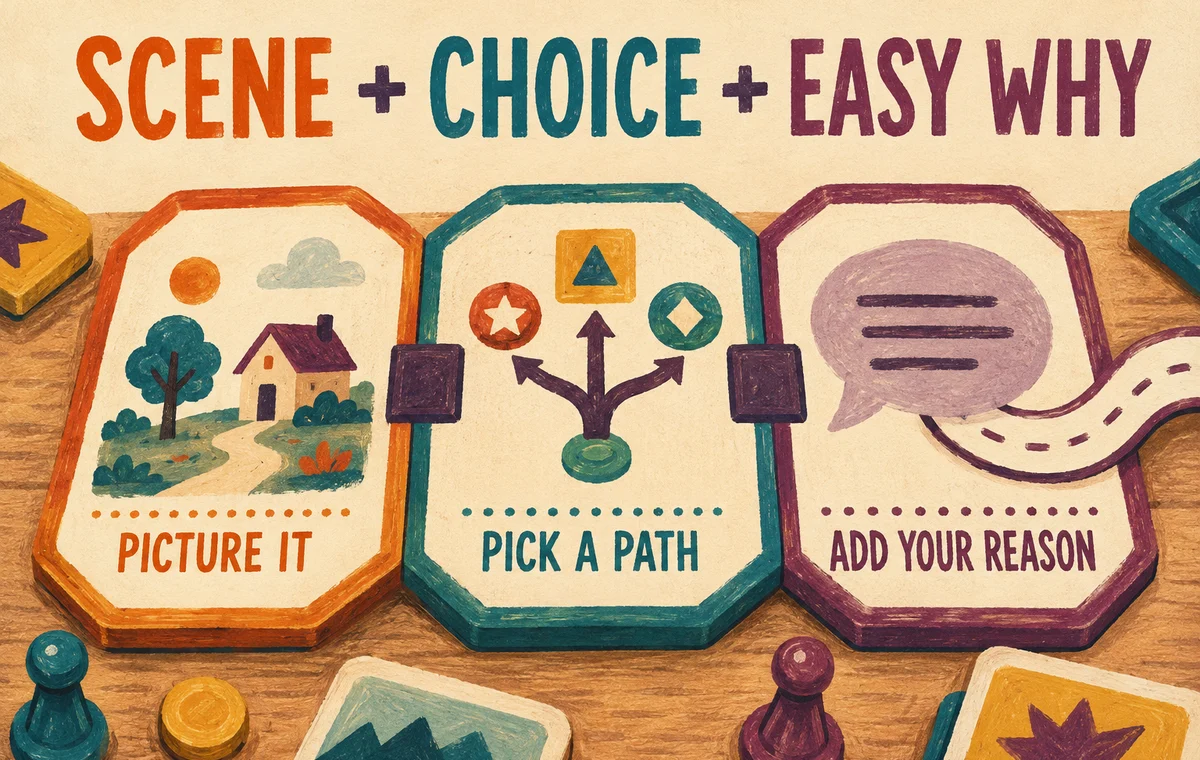 Build an Opening Move from a concrete scene, real choices, and an optional reason