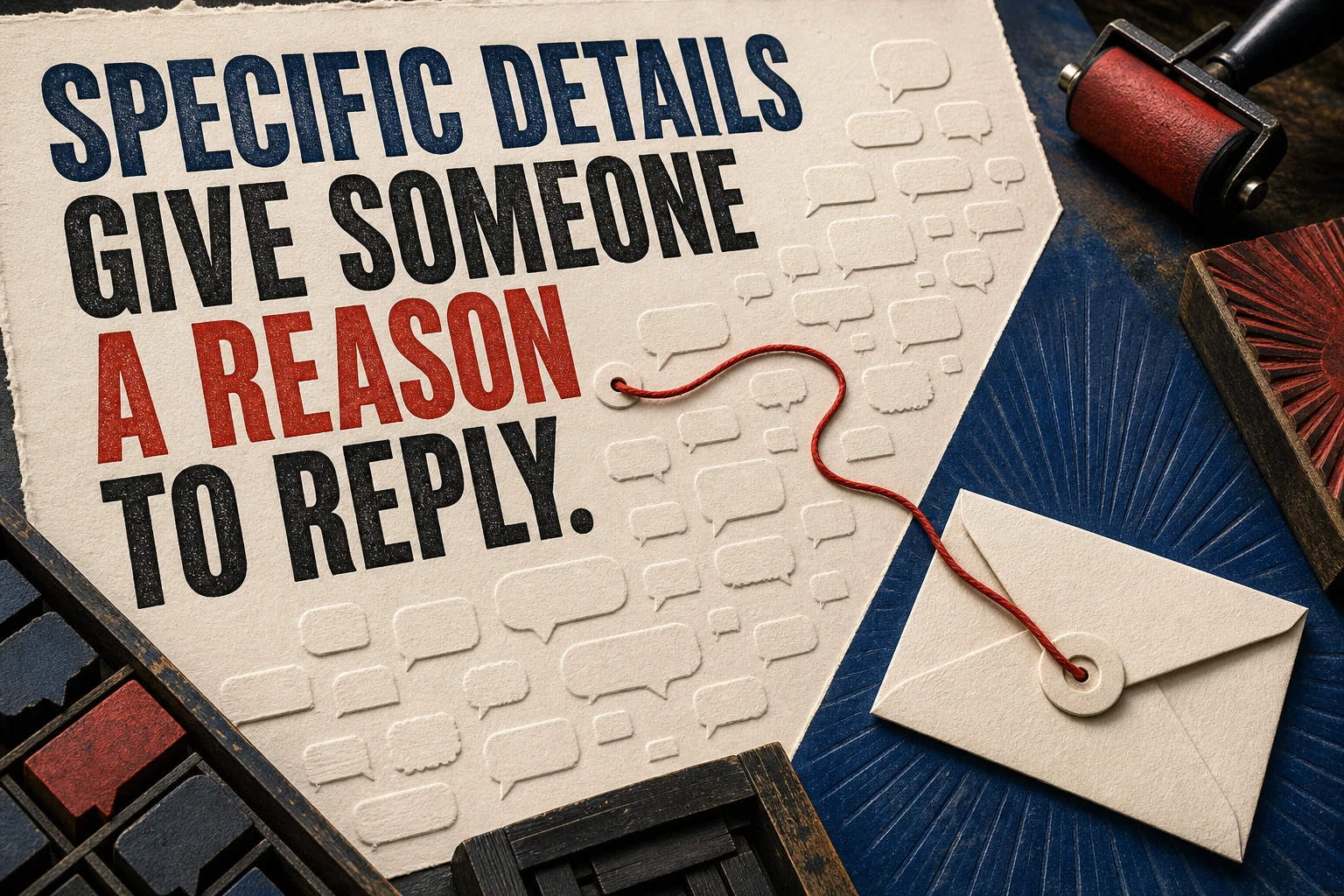 Specific details give someone a reason to reply