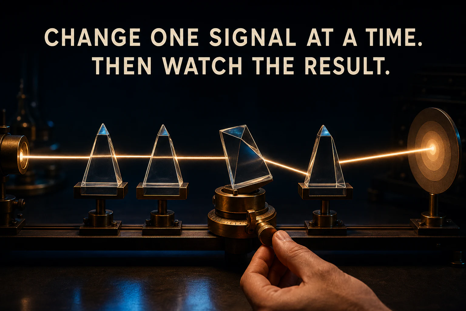 Change one signal at a time, then watch the result