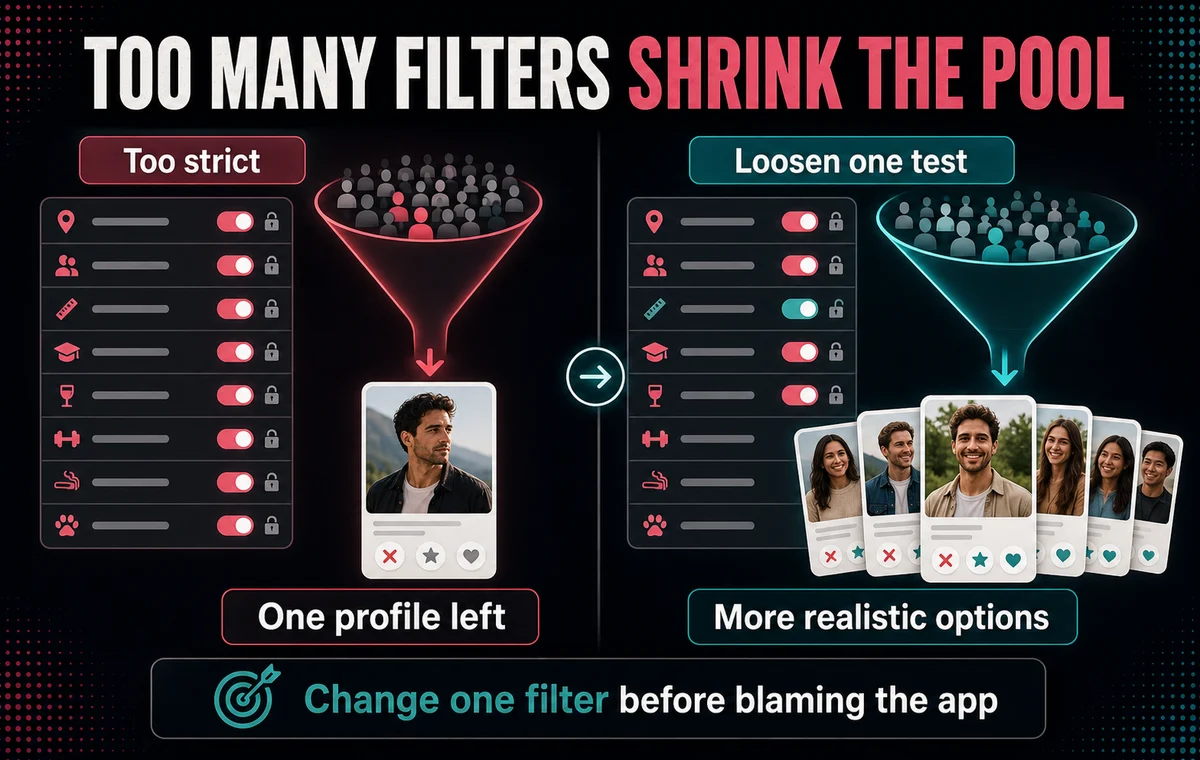Too many Hinge filters shrinking the dating pool compared with loosening one test filter