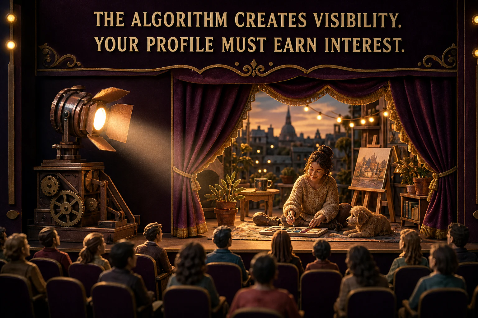 The algorithm creates visibility while your profile must earn interest