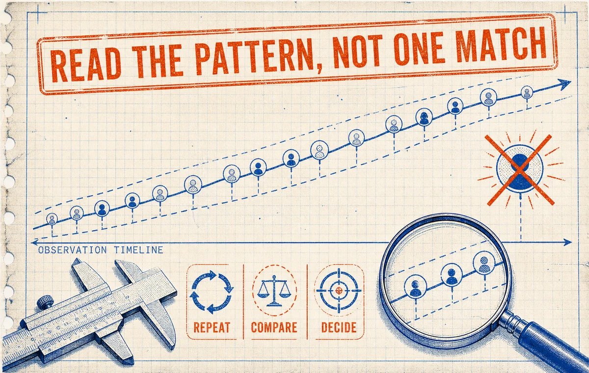 Read the repeated profile pattern instead of reacting to one match