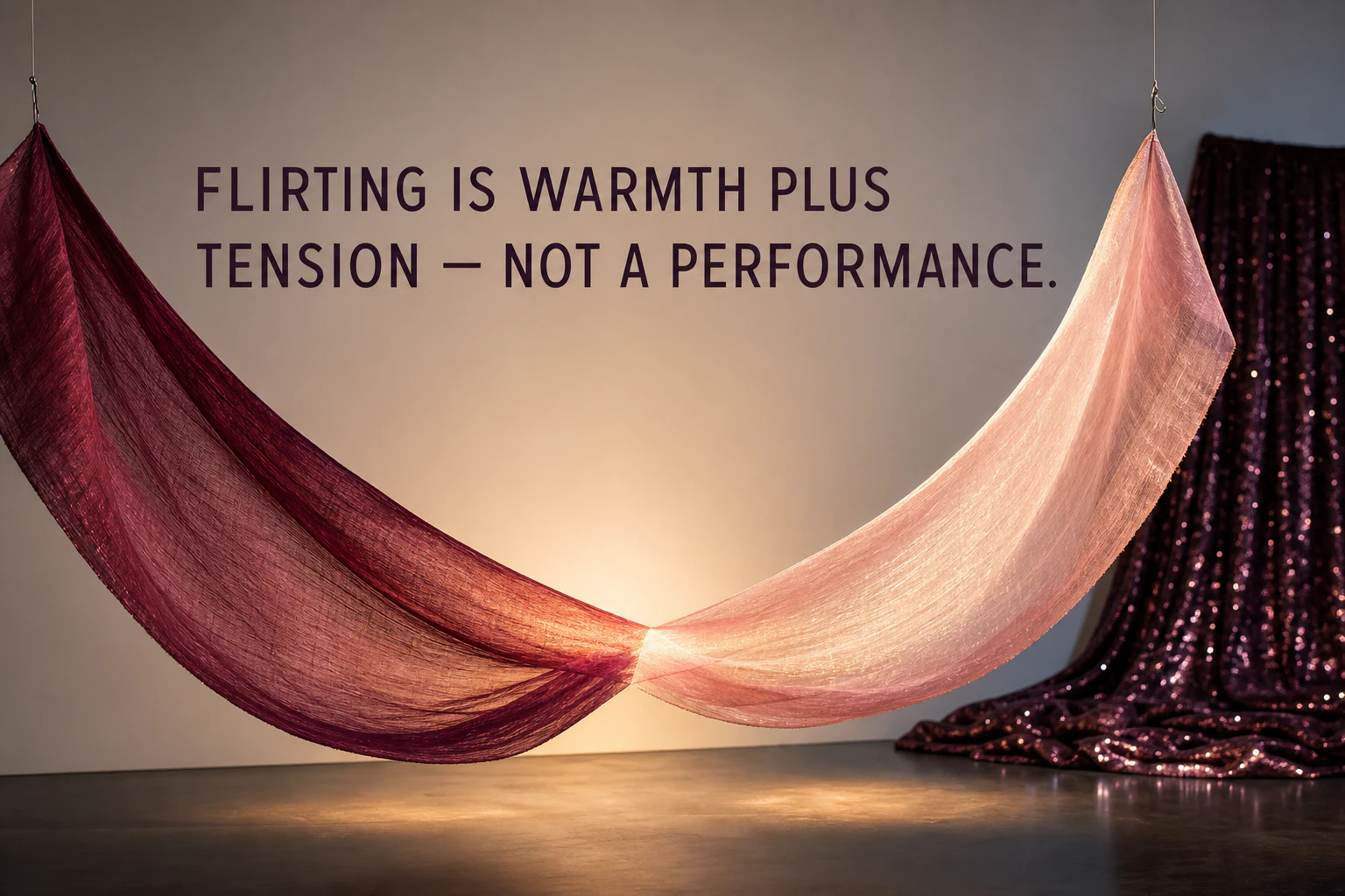 Flirting is warmth plus tension, not a performance
