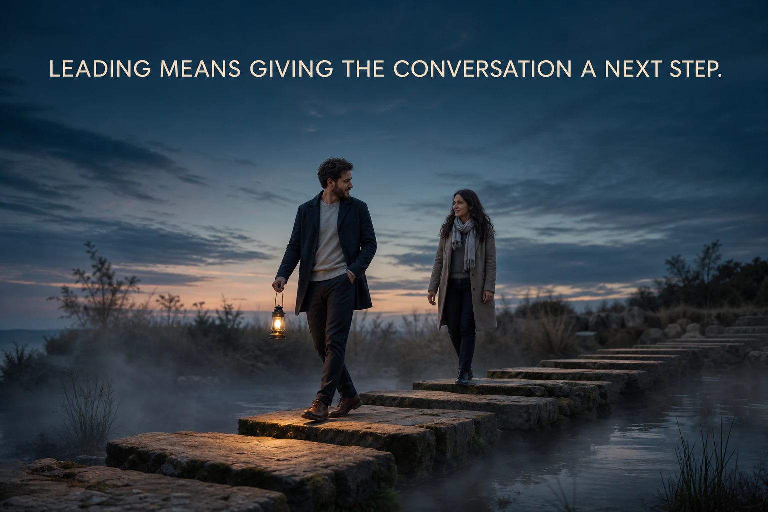 Leading means giving the conversation a next step