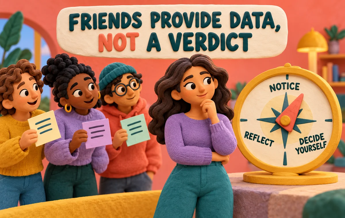 Friends provide observations, not the final relationship verdict