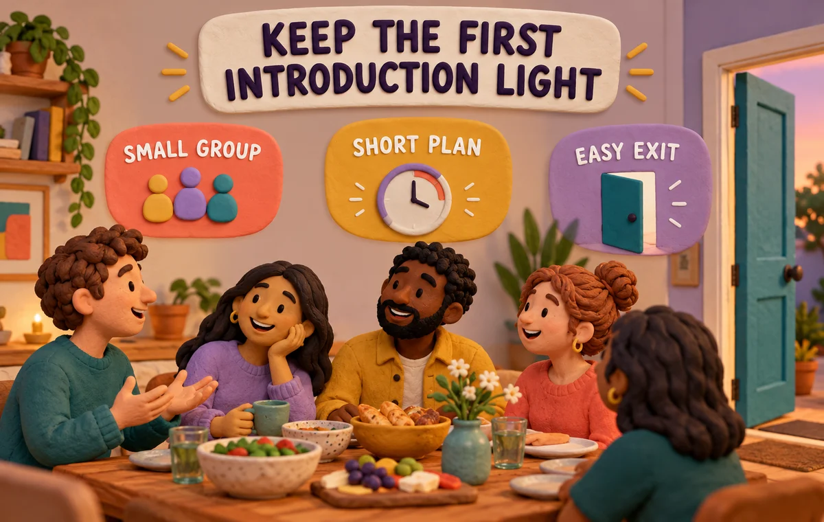 Keep the first friend introduction small and low pressure