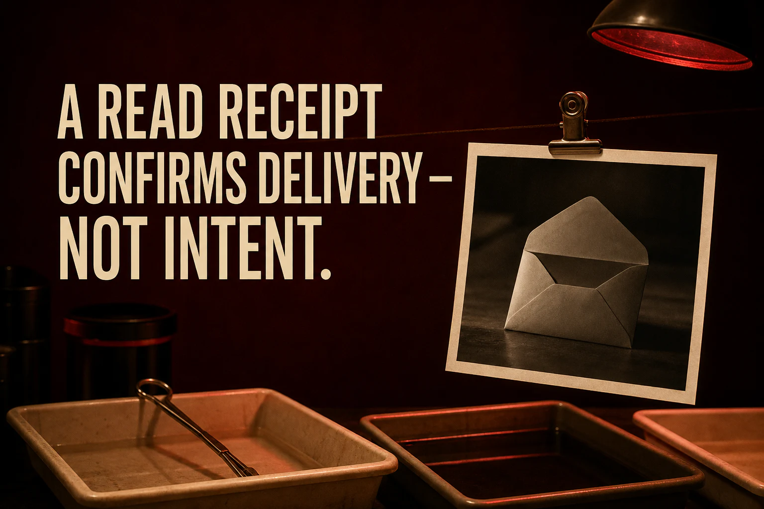 A read receipt confirms delivery, not intent