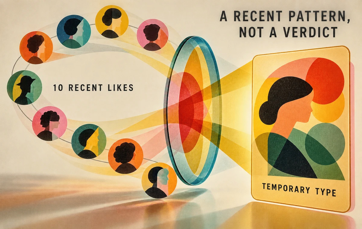 Your Type turns a recent trail of Likes into a temporary pattern card