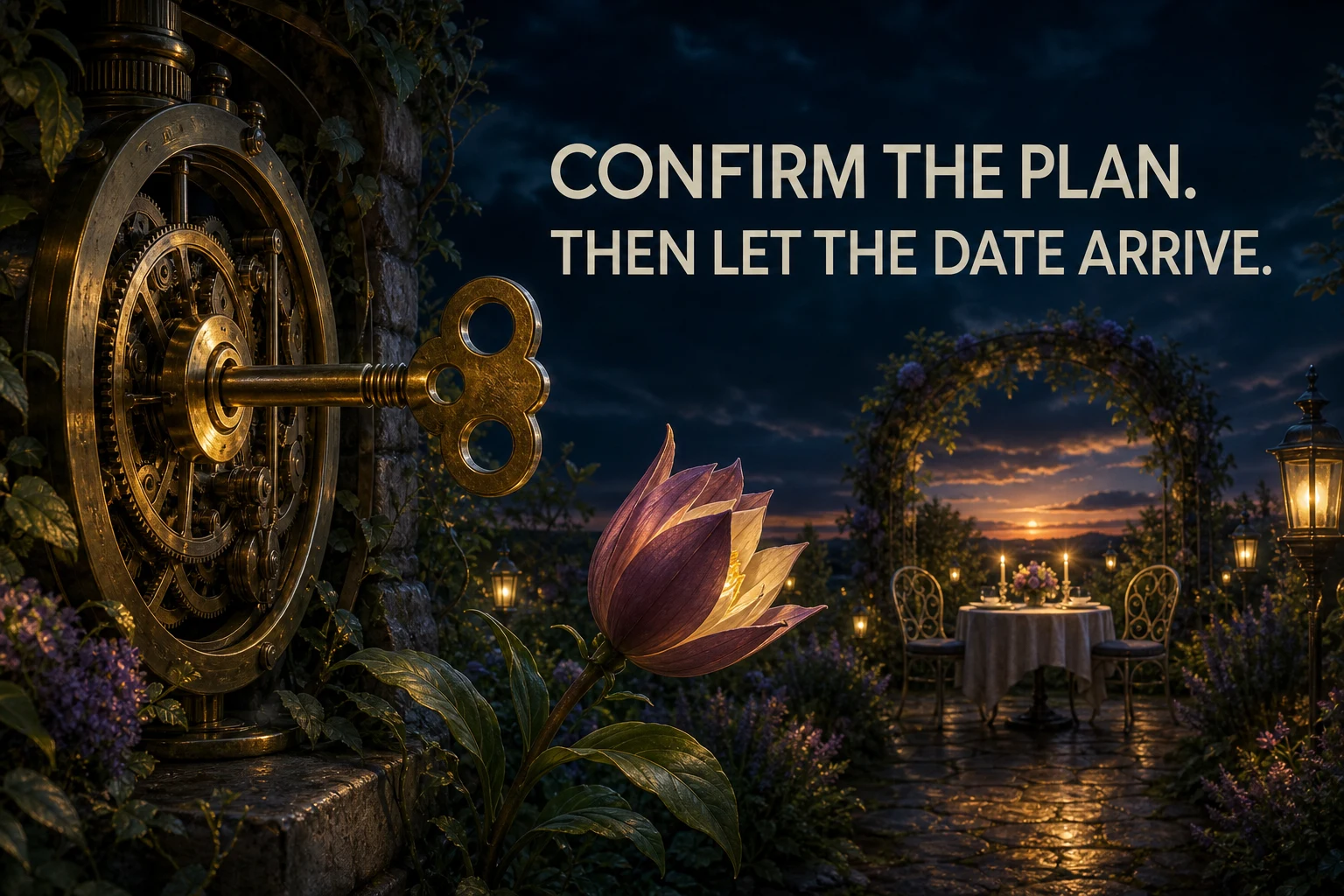 Confirm the plan and then let the date arrive