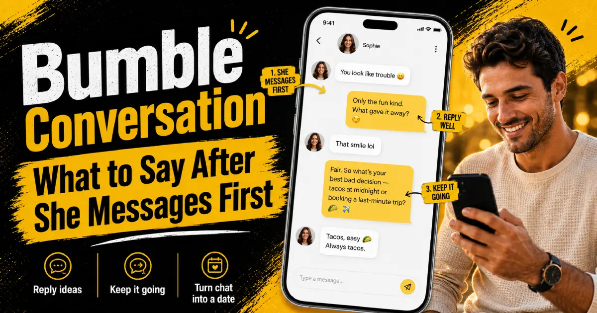Bumble conversation guide — what to say when she messages first and how to keep it going