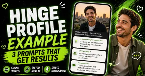 Example of a high-performing Hinge profile showing well-answered prompts that start conversations