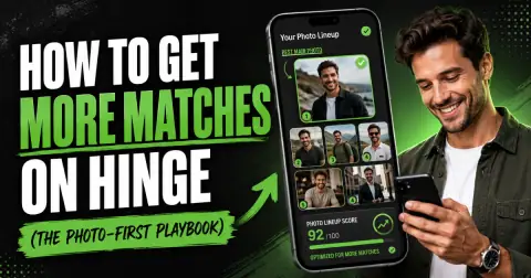 Man optimizing his Hinge profile photos to get more matches on the dating app