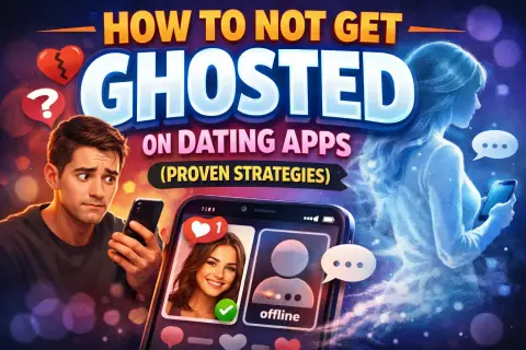 Person looking at an unanswered message on a dating app with a ghost emoji