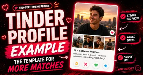 Example of a high-performing Tinder profile showing optimal photo lineup and bio
