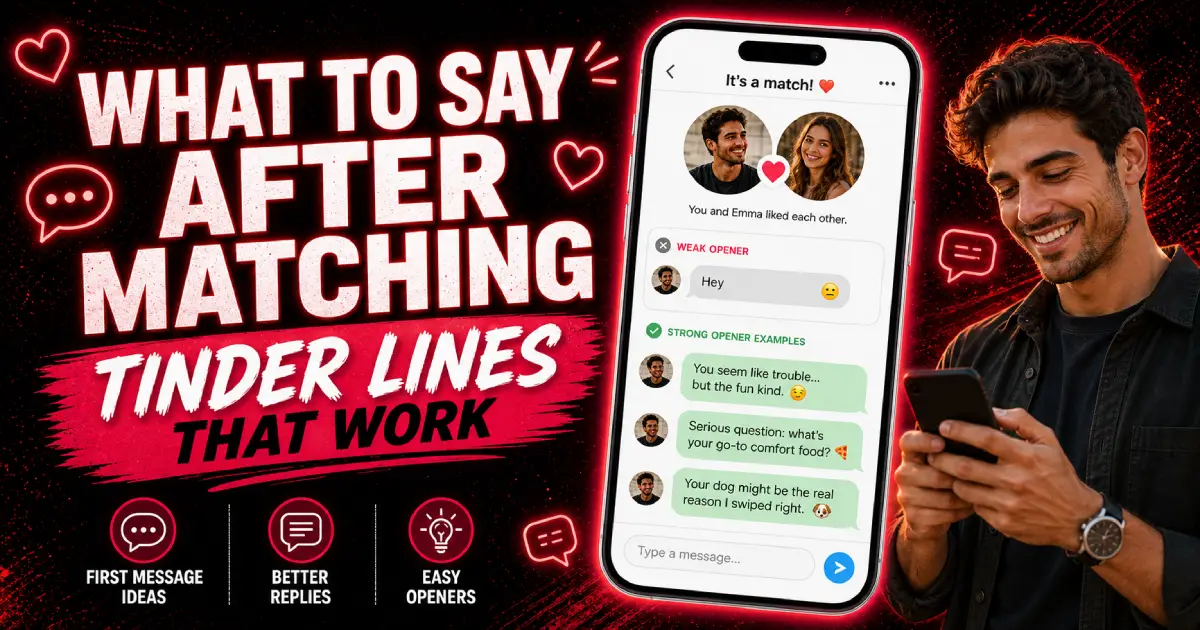 Person typing their first message after getting a Tinder match