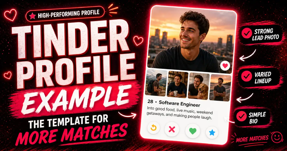 Example of a high-performing Tinder profile showing optimal photo lineup and bio